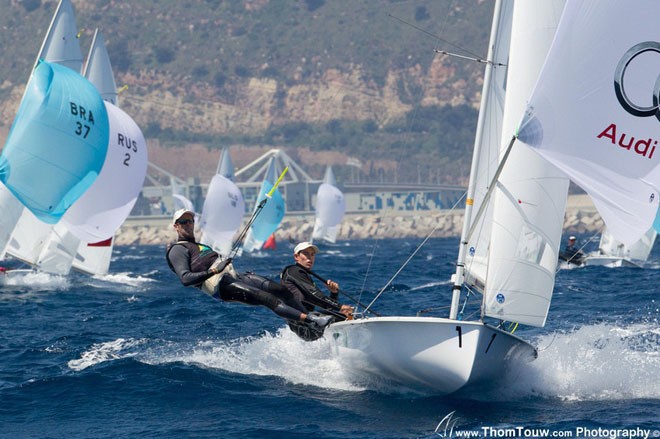 Belcher and Page on day two of the 2012 470 World Championship - photo Thom Touw © Thom Touw http://www.thomtouw.com